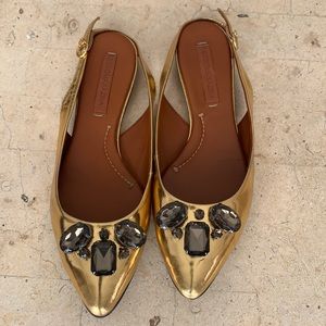 Gold BCBG flats